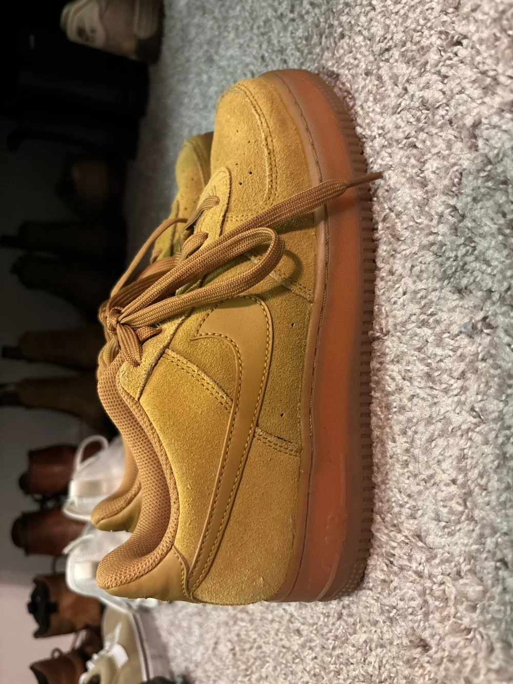 Nike Sage-Low Suede Low-Top Sneakers in Mustard Yellow